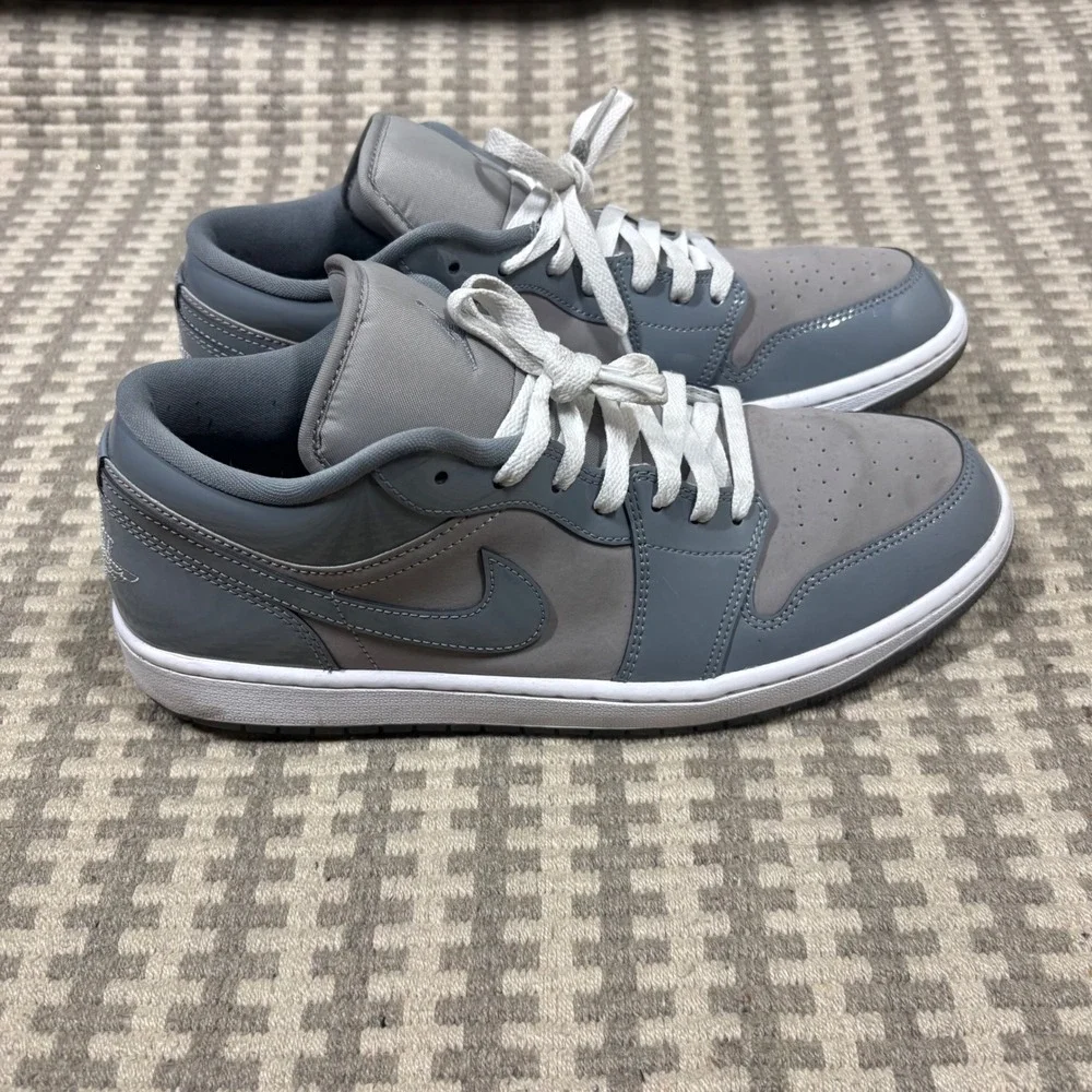 Jordan 1 Low Cool Grey Patent Leather Mens Sneakers HF3148-011 Size 11.5